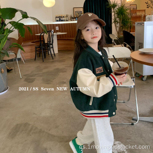 Chaqueta de uniforme de béisbol de invierno para niñas Chaqueta de manga larga